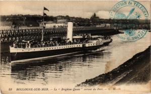 CPA C. H. BOULOGNE-sur-MER Le Brighton Quéen sortant du Port (406198)