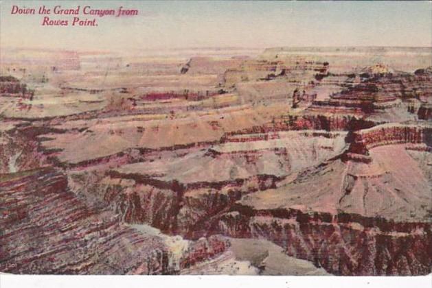 Arizona Looking Down The Grand Canyon From Rowes Point