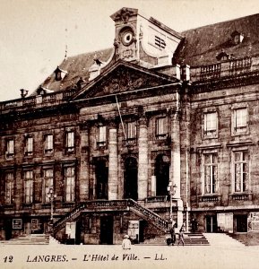 Langres France City Hall 1910s WW1 Era Postcard Europe L'Hotel De Ville PCBG12A