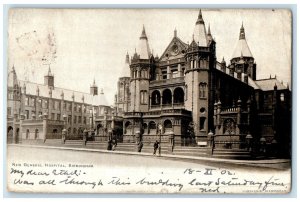 1902 Front View of New General Hospital Birmingham England Antique Postcard