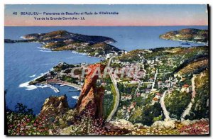 Old Postcard Panorama Beaulieu of Beaulieu and Villefranche Rade View of the ...