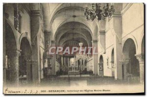 Old Postcard Besancon Interior of The Church of our Lady