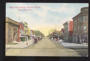 OCEAN CITY NEW JERSEY DOWNTOWN ASBURY AVE. STREET SCENE VINTAGE POSTCARD NJ