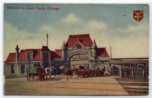 Entrance to Stock Yards Chicago Illinois 1913 postcard