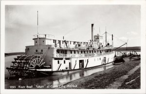 River Boat 'Yukon' Circle City AK Sternwheeler Johnston Real Photo Postcard G66