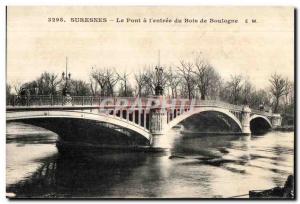 Old Postcard Suresnes The bridge entrance of the Bois de Boulonge