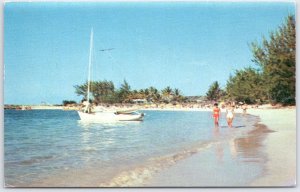 Vintage Nassau Bahamas Paradise Beach Postcard 1960 Airmail
