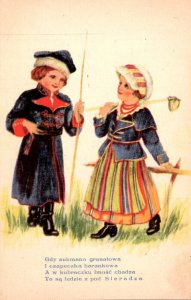 Polish Kids In Traditional Costumes