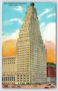 Paramount Building, New York City, Old Cars in Times Square, Postcard c1945  P5