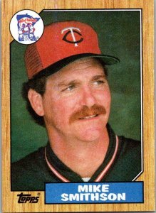 1987 Topps Baseball Card Mark Smithson Texas Rangers sk3088