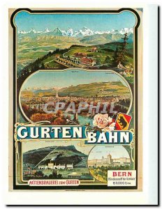 Postcard A Modern Reckziegel plakat as Gurtenbahn Bern