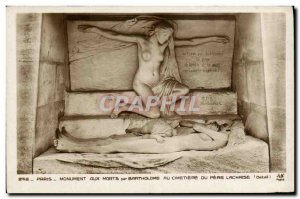 Old Postcard Paris Monument Aux Morts By Bartholome the Cimetiere Pere Lachaise