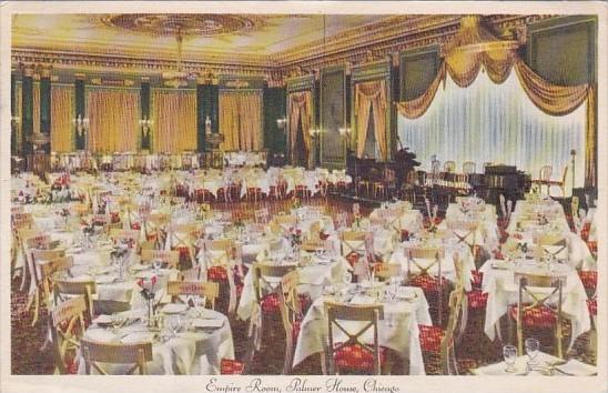 Illinois Chicago Palmer House Interior Empire Room 1946