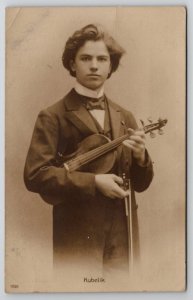 Music/Performer RPPC Jan Kubelik Violinist Real Photo c1910 Postcard L45