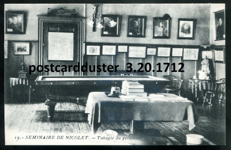 1712 - NICOLET Quebec Postcard 1910s College Interior. Staff Room by Masselotte