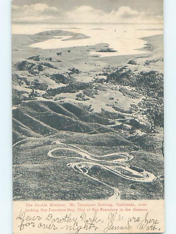 Pre-1907 DOUBLE BOWKNOT ON MOUNT TAMALPAIS TRAIN TRACK San Francisco CA A1723