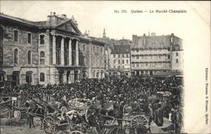 Quebec City Quebec PQ Le Marche Champlain Market c1910 Vintage Postcard