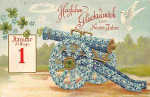 Herzlichen Gluckwunsch Neuen Jahre Happy New Year Greeting 1906 postcard