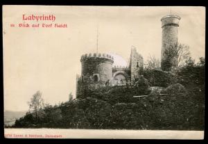 Labyrinth tower, Haidt, Bavaria, Germany. Undivided back, embossed card.