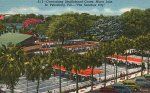 Vintage Postcard 1930's Shuffleboard Courts Mirror Lake St. Petersburg Florida