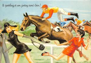 BF38417 ce yearling et son jokey iront loin  horse races comics sportif sports