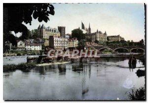 Postcard Modern Pau Panoramic taken from the pool Peguilham