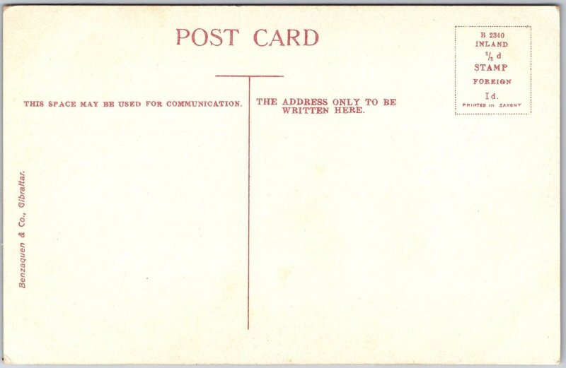 Civil Hospital Gibraltar Building Structure Mountain Scene Postcard 