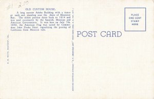 Postcard Custom House Monterey California