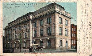 Vintage Postcard Public Library Historical Building Jersey City New Jersey NJ