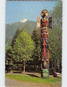 Postcard Raven Flood Totem, City Park, Ketchikan, Alaska