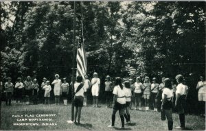 Daily Flag Ceremony, Camp Wapi-Kamigi Hagerstown IN Vintage Postcard R55