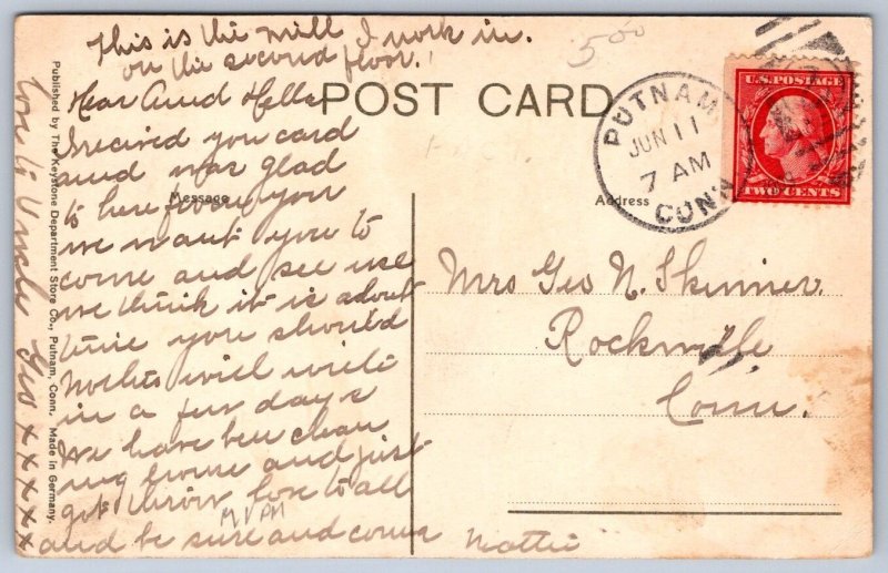 K44/ Putnam Connecticut Postcard c1910 Hammond & Knowlton Silk Mill 200