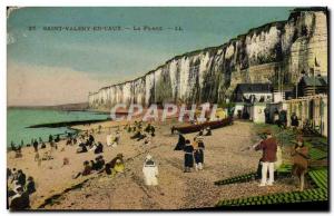 Old Postcard Saint Valery En Caux The Beach