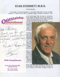 Stan Stenett Crossroads Hand Signed Letter Photo & CV Bundle
