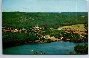 Ste-Agathe-des-Monts From Mt Kingston, Quebec, Vintage 1956 Aerial View Postcard