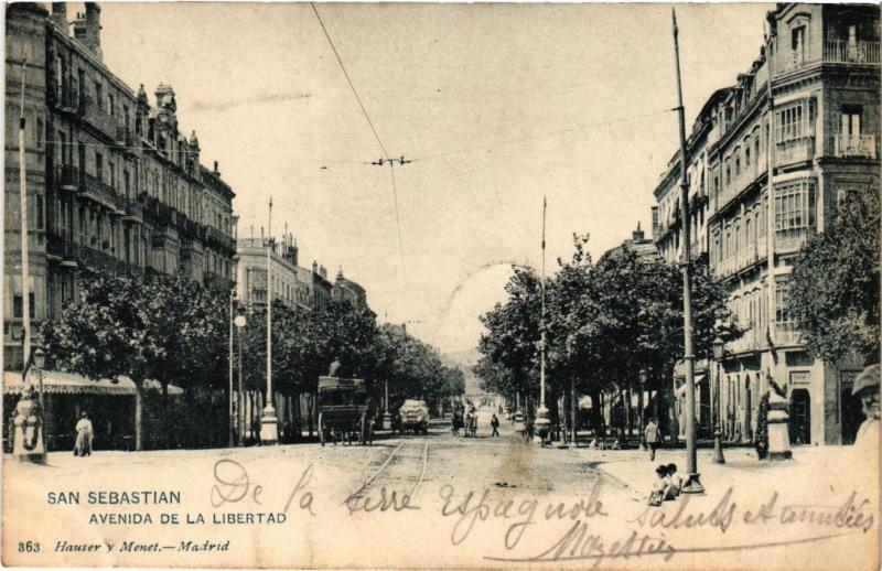 CPA Espagne SAN SEBASTIAN - Avenida de la Libertad (304025)