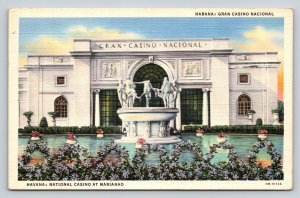 Havana Cuba Gran Casino Nacional Marianao Linen Postcard 1941 Posted