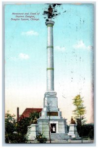 Chicago Illinois IL Postcard Monument And Tomb Of Stephen Douglas 1909 Antique