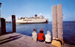 MA - Nantucket Harbor. Steamer leaving the Harbor