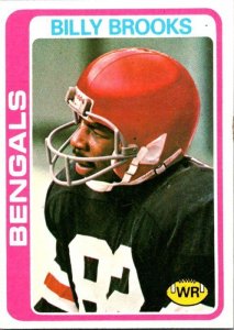 1978 Topps Football Card Billy Brooks Cincinnati Bengals sk7056