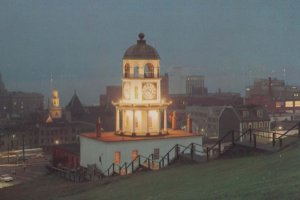 Clock Tower Citadel Hill Halifax Night Illuminations Canada Canadian Postcard