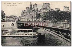 Paris Postcard Old Bridge & # 39Arcole and City Hall