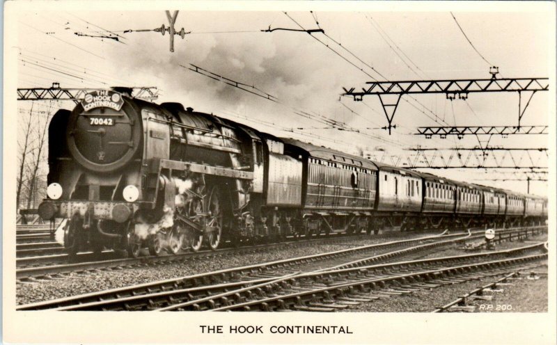 RPPC SHENFIELD, United Kingdom~ HOOK CONTINENTAL Railroad Train  c1940s Postcard