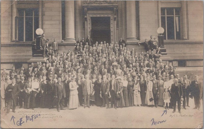 RPPC Postcard Delegates 14th Biennial Convention Sept 26 1911 Davenport Iowa IA