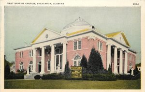 c1920 Postcard; First Baptist Church, Sylacauga AL Talladega County Unposted