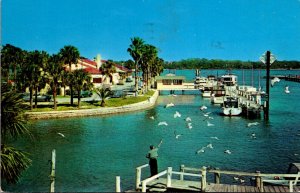 Florida Fort Lauderdale Canal Scene 1956