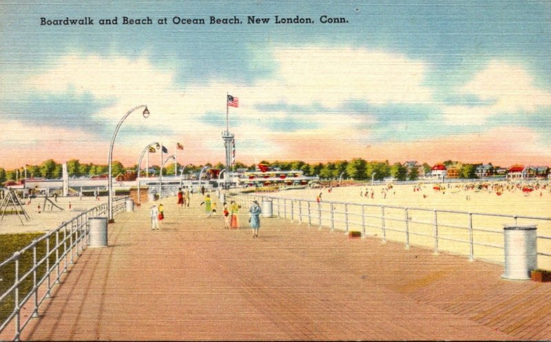 Connecticut New London Boardwalk and Beach At Ocean Beach