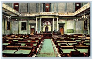 c1910 Representative Hall Interior Building Lansing Michigan MI Vintage Postcard 