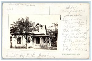 Victorian House Lanora Kansas KS RPPC Photo Posted Antique Postcard