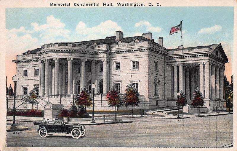 Memorial Continental Hall, Washington, D.C., Early Postcard, Unused